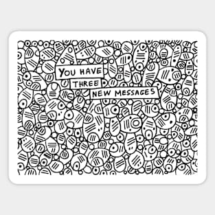 You have three messages notification (abstract art) Magnet